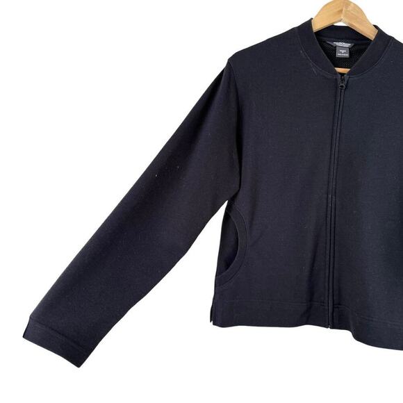 Woolrich Full Zip Short Jacket in Black Stretch Cotton, Size Medium - Picture 6 of 12